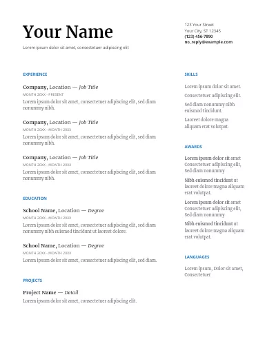 template resume that stands out serif